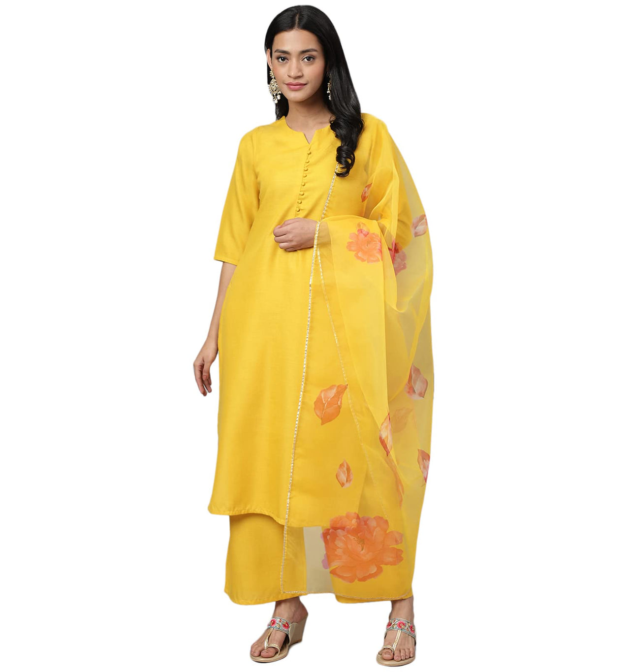 RATAN Straight Salwar Suit Kurta Palazzo Set with Printed Dupatta for Women