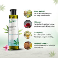 Hampa Hemp Lush Hair Shampoo 200ml, Sulphate and Paraben Free, Deeply Nourished Scalp and Hair, Hairfall Control, Hair Growth, 100% Natural, Herbal Ingredients, All Hair Types