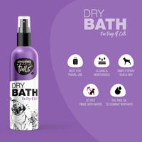 Wagging Tails Dry Bath Waterless Shampoo- 200ml for Pets | Grooming and Bathing for Dogs and Cats | Easy to Use When Travelling with Pet | Tearless Dog Shampoo