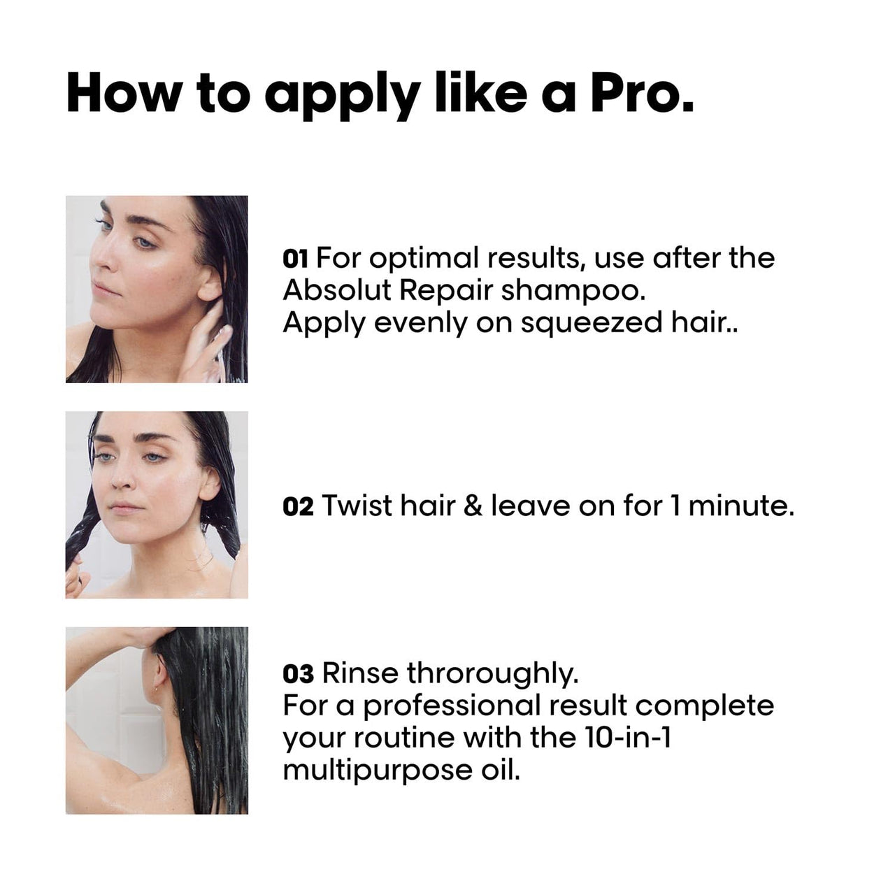 L'Oréal Professionnel Absolut Repair Mask for Dry & Damaged Hair - 250ml | Professional mask for Strengthening and Repairing Hair, With Protein & Omega-9, For Men & Women (Pack of 2)