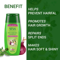 SESA Ayurvedic Hair Oil 100Ml + Ayurvedic Anti Hairfall Shampoo 200Ml Combo Pack Control Hair Fall Nourishes Scalp Help Hair Growth For Men & Women