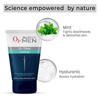 O3+ Whitening Face Cream SPF 30 Sunscreen for Skin Brightening & O3+ ALPHA MEN Acno D-TAN Scrub With Hyaluronic & Mint 50g