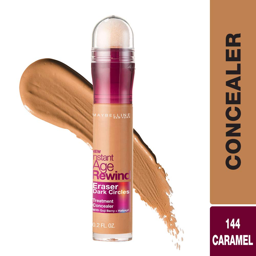 Maybelline New York Instant Age Rewind Concealer, Caramel, 6Ml And New York Fit Me Matte+Poreless Liquid Foundation Medium Coverage For Oily Skin Tube, 330 Toffee, 18Ml, Pack Of 1