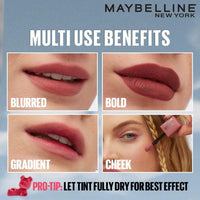Maybelline New York Super Stay Teddy Tint - Lip and Cheek Color, Skinny Dip, 5ml | Teddy Soft Matte up to 12Hr | Multi Use | Comfortable Long wear formula |Buildable |Natural flushed look in one swipe