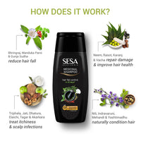 Sesa Ayurvedic Medicinal Shampoo Hairfall Control Anti Dandruff Shampoo Infused with 15 Ayurvedic Herbs Smooth & Shiny Hair For Men & Women (200 ml)