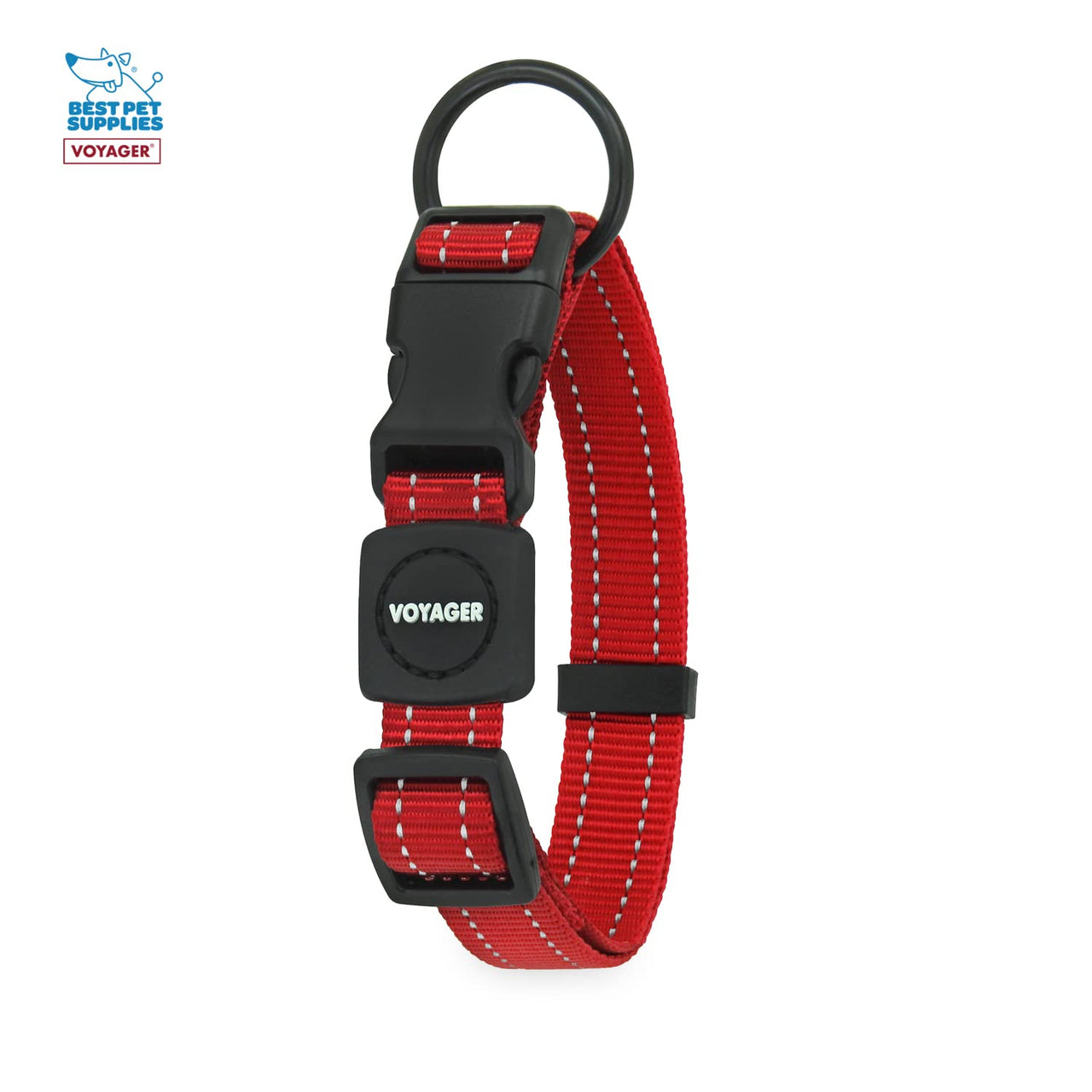 Voyager Reflective Dog Leash Collar Set with Neoprene Handle Supports Small, Medium, and Large Breed Puppies, Cute and Heavy Duty for Walking, Running, and Training - Red, M Leash Collar Set (Red) Leash Collar Set (3/4")