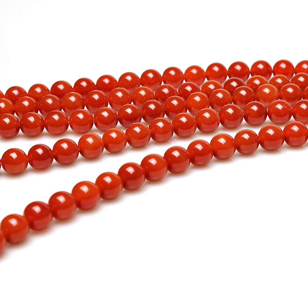 MJDCB 7A Natural Darker Red Agate Gemstone Loose Beads Round 6mm Crystal Energy Stone Healing Power for Jewelry Making
