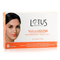 Lotus Herbals Natural Glow Skin Radiance Single Facial Kit | Deep Pore Cleansing | Skin Lightening & Hydrating | 50g