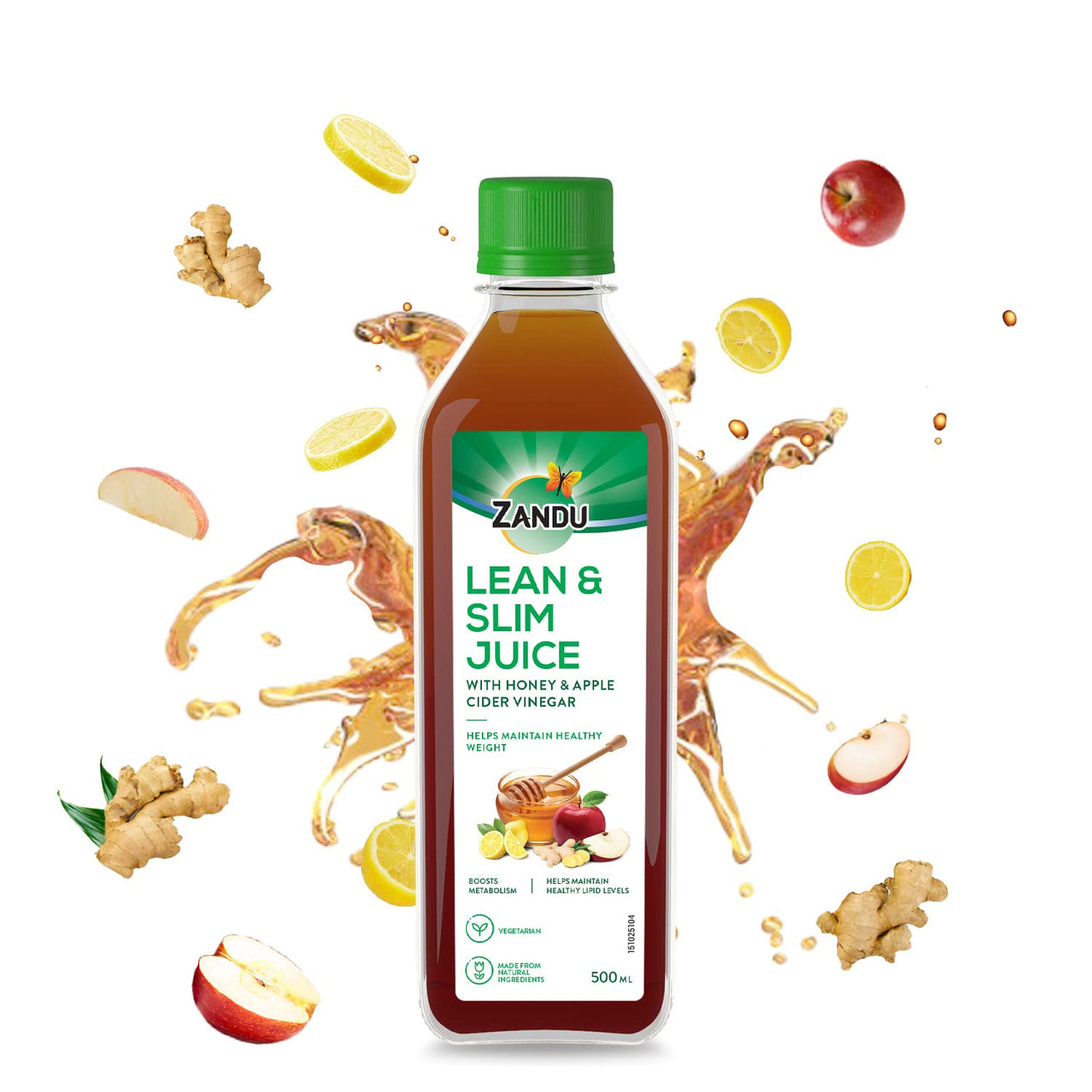 Zandu Lean & Slim Juice 500ml| With Honey & Apple Cider Vinegar, Helps Maintain Healthy Weight & Boosts Metabolism | 100% Ayurvedic and Natural