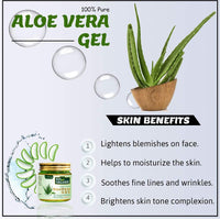 INDUS VALLEY Bio Organic Non-Toxic Aloe Vera Gel and Multani Mitti Powder | Healing Clay - for Acne, Scars, Glowing & Radiant Skin Treatment (175ml + 200g)