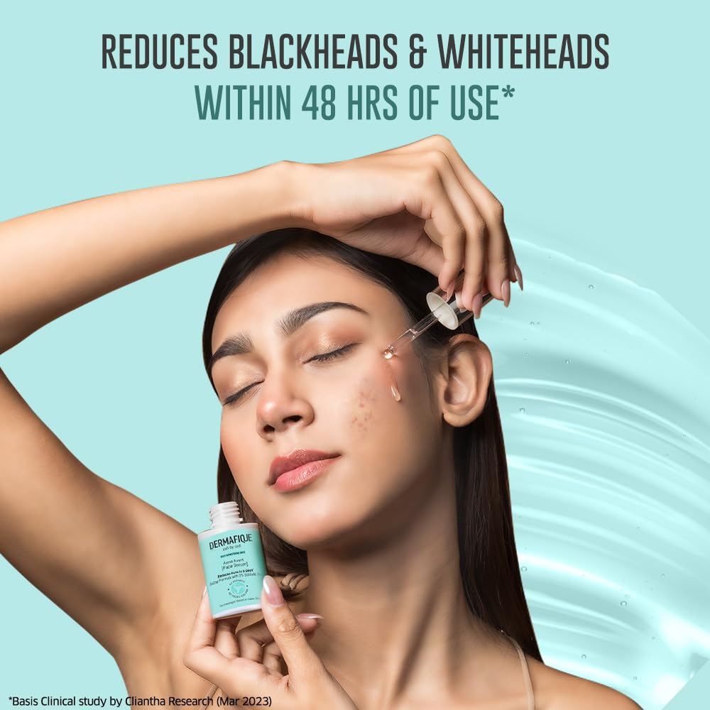 Dermafique Acne Avert Serum 30 ml, with 2% Salicylic Acid, Reduces Acne in 3 Days, for Oily-Acne Prone Skin