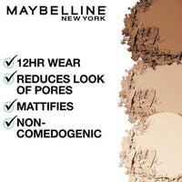 Maybelline New York Powder Foundation, Pressed Powder Compact, Mattifies Skin, Incl. Mirror and Applicator, Fit Me, 220 Natural Beige, 8.5g