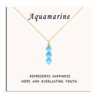 Aquamarine necklace for women, blue crystal necklace as inspirational gifts for girls, march birthstone necklace moonstone aquamarine jewelry healing gifts for women blue aquamarine