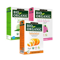 INDUS VALLEY BIO Organic Rose Petals | Rosa indica, Orange Peel Powder | Citrus aurantium & Neem Natural Powder | Organic Azadirachta indica For Skin Care - (100x3 = 300g)