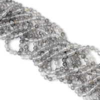 CHEAVIAN 60PCS 6mm Natural Cloud Crystal Gemstone Round Loose Beads Crystal Energy Stone Healing Power for Jewelry Making 1 Strand 15