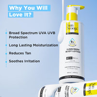 SunScoop 5% Niacinamide Daily Moisture Sunscreen Body Lotion SPF 50+ PA++++ | 24-Hours Moisturization | Prevents Tan & Sunburn | Reduces Pigmentation | Lightweight & Non-sticky | Leaves No White Cast | For All Skin Types | Body Sunscreen for Summer | 200