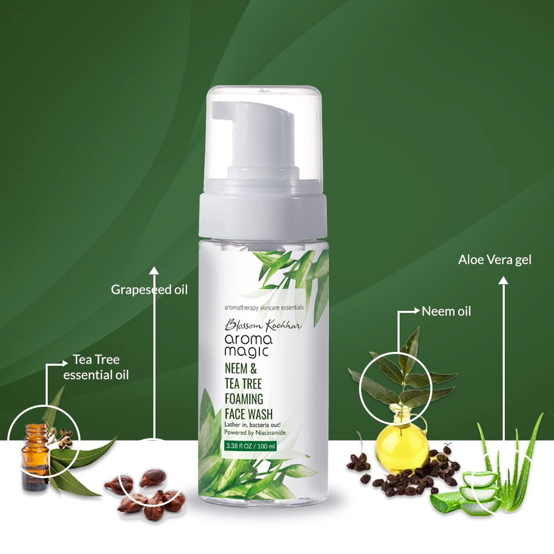 Aroma Magic Neem & Tea Tree Foaming Face Wash - 100ml (Pwrd by Niacinamide)