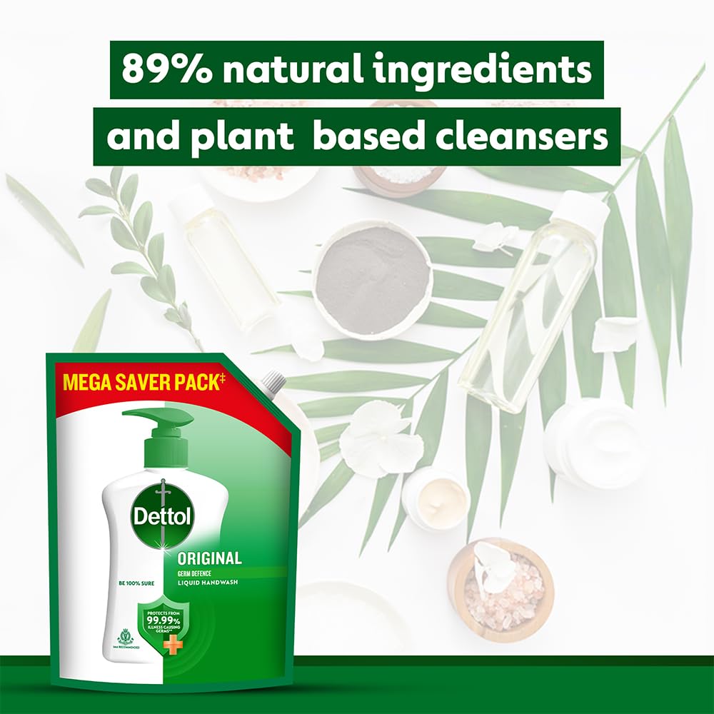 Dettol Liquid Handwash Refill - Original Hand Wash- 1350ml | Germ Defence Formula | 10x Better Germ Protection