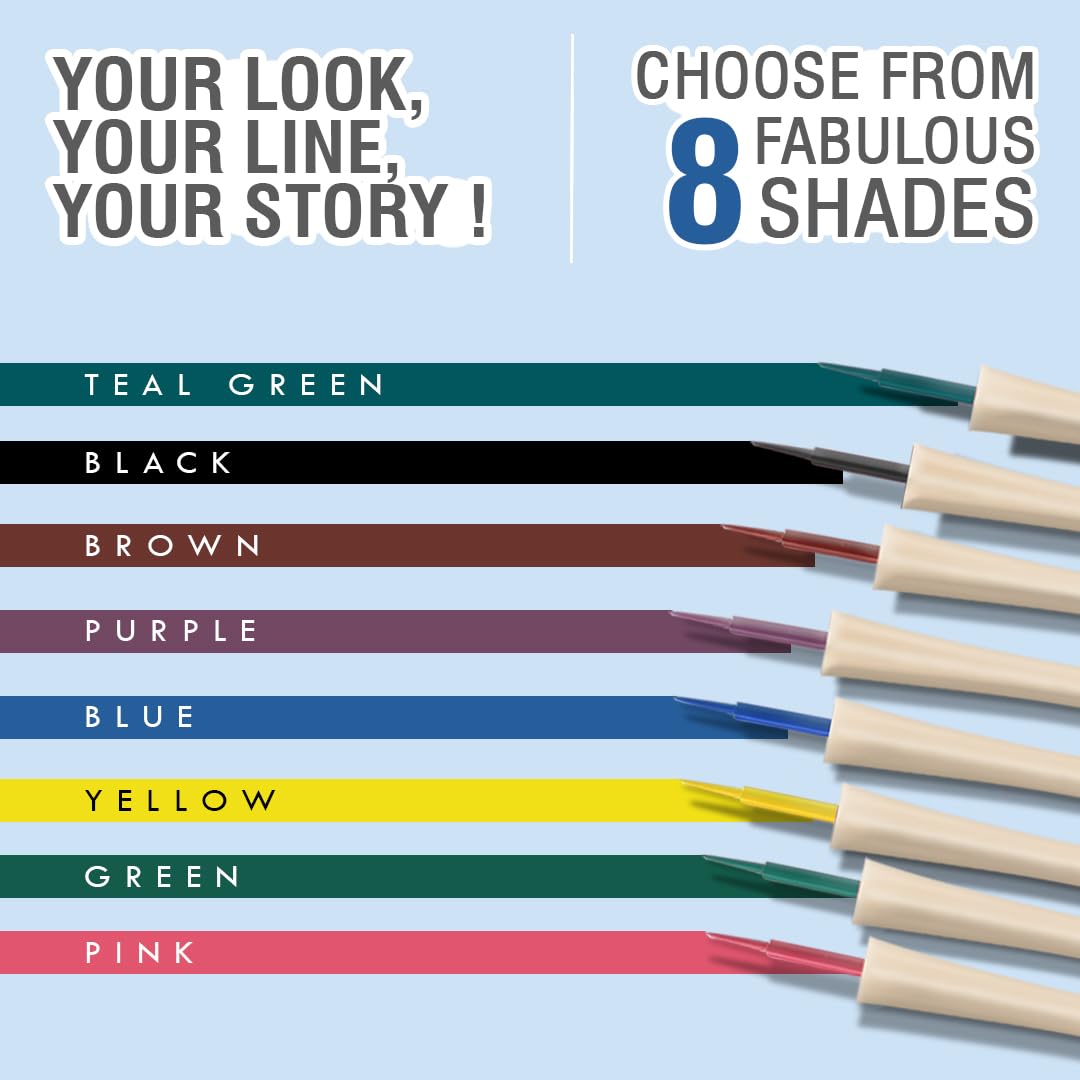 Glamveda Super Matte Liquid Eyeliner – Blue, Smudge-Proof, Waterproof, Quick Drying | 24-Hour Long Stay | Smooth Application | Bold, Clean, Smudge-Free Look