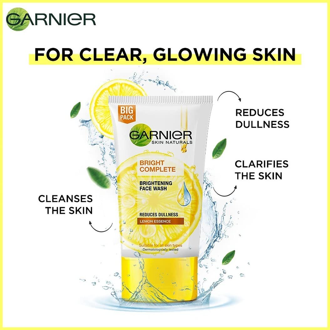 Garnier Skin Naturals, Face Product Pack, Cleansing & Brightening, Bright Complete, 2 items, 195g