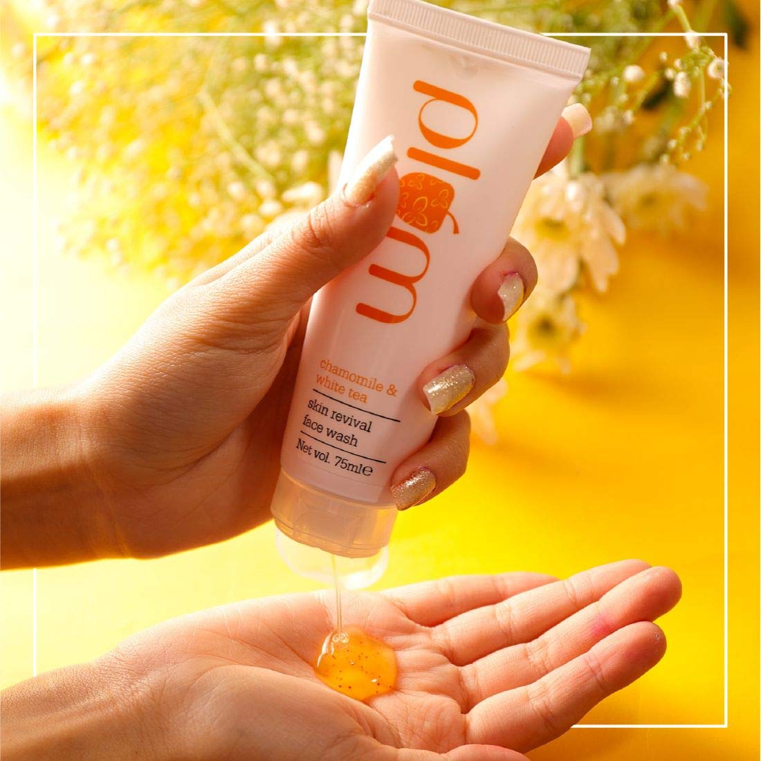 Plum Chamomile & White Tea Revival Face Wash | Mild Cleansing for Instant Glow | For Normal, Combination Skin | 100% Vegan, Cruelty Free | 75ml