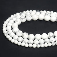 60pcs 6mm Natural Stone Beads Matte Howlite Beads Energy Crystal Healing Power Gemstone for Jewelry Making, DIY Bracelet Necklace
