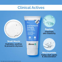 The Derma Co. Snail Peptide 96 Hydrating Face Wash | With Snail Mucin, Niacinamide, Peptide Complex & PENTAVITIN | 2x Hydration With Moisture Lock | Non-Drying Korean Gel Cleanser | Soap Free With Balanced PH - 80ml