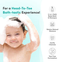 Mylo Baby Body Wash and Shampoo 200 ml | Gentle Cleansing Head-to-Toe | Tear Free Formulation | Made Safe Certified | Dermatologically Tested