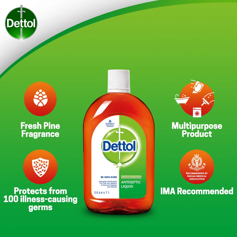 Dettol Antiseptic Disinfectant Liquid, 550ml (Pack of 2) & Dettol Bathing Soap Original, 125gm, Pack of 6
