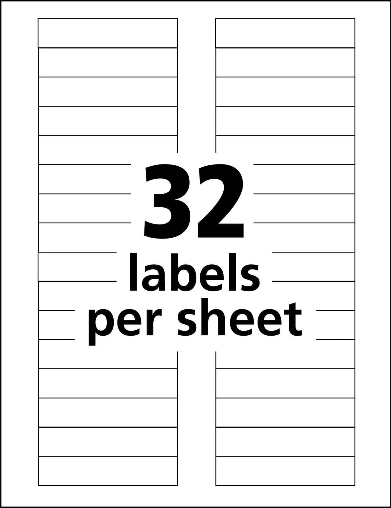 Avery Durable White Cover Up ID Labels for Laser Printers, 0.625" x 3", Pack of 1600 (6577) 5/8" x 3" Label