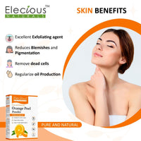 Elecious Orange Peel Powder For Skin and Face (200 Grams) | No Chemical, No preservative | Help in Tan Removal, Face cleansing and make skin glowing