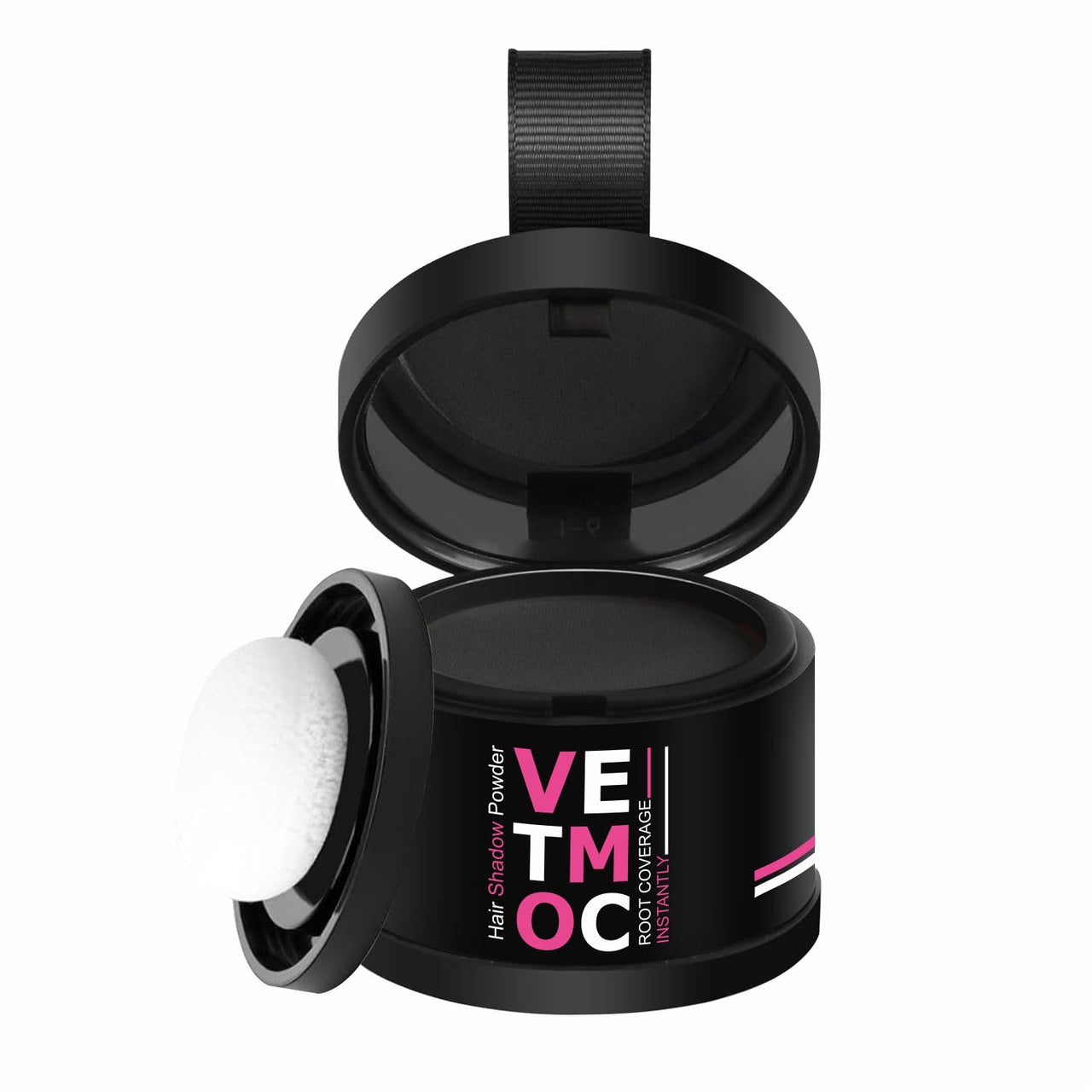 VETMOC Cover-Up Hair Powder- Black, Helps Cover Grey Roots & Bald Spots Instantly, Highly Pigmented, Fuller and Denser, Long-Lasting & Matte Finish, Super-Fine Powder for Flawless Application, 4gm