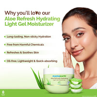 Mamaearth Aloe Refresh Hydrating Light Gel Moisturizer with Aloe Vera & HA 200g | Long-lasting Non-sticky Hydration | Oil-free, Lightweight & Quick-absorbing |Free from Harmful Chemicals |Soothes Skin