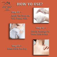 HarGhar Soap Sandalwood & Saffron Magic Soaps For Bath (300 Gms Pack Of 3) | Paraben Free | Chandan & Kesar Bath Soap | Handmade Soaps For Glowing | Skin Brightening Soap For Men & Women