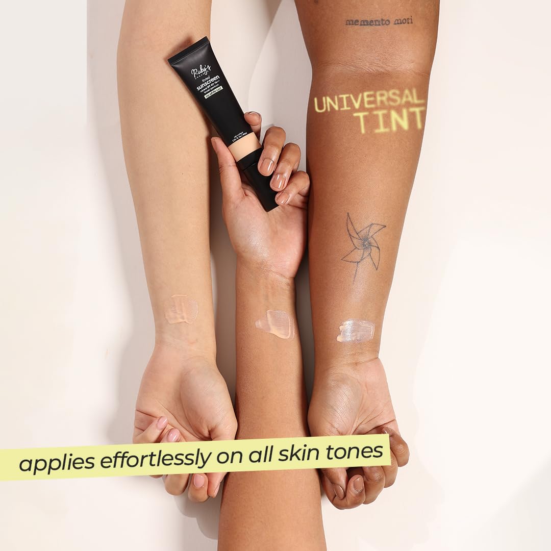 Ruby's Organics Tinted Mineral Sunscreen with SPF 40, Universal Tint, No white cast, 100% Mineral UVA+UVB Filters, Water-resistant, Sensitive skin safe, No synthetic chemicals, Natural & Vegan, all Skin-tones - 40ml