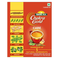 Tata Tea Chakra Gold Care | Goodness Of Five Natural Ingredients | Brahmi, Ginger, Tulsi, Elaichi & Adhimadhuram | Flavoured Black Tea | Powder, 500 Grams