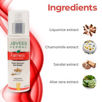 Jovees Herbal Sunscreen Fairness SPF 25 Lotion for Oily, Sensitive | Light Weight,Non Greasy, Quick Absorbing | Protects from Tanning & Uneven Skin Tone 100 ML (Pack of 2)