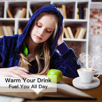 Smart Coffee Warmer, BESTINNKITS Auto On/Off Gravity-Induction Mug Warmer for Office Desk Use, Candle Wax Cup Warmer Heating Plate (Up to 131F/55C) (Black) Black