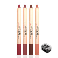 Shryoan Long Lasting Lip Crayon Matte Lipstick Set Of 4 | Non Transfer & Water Proof Lipstick | Full Coverage & Moisturizing Finish (SHADE C) (3.8gm X 4)