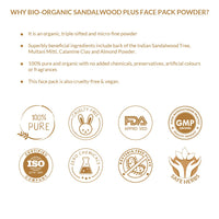 INDUS VALLEY Organic Sandalwood Face Pack - Set of 3 (200gx3=600g)