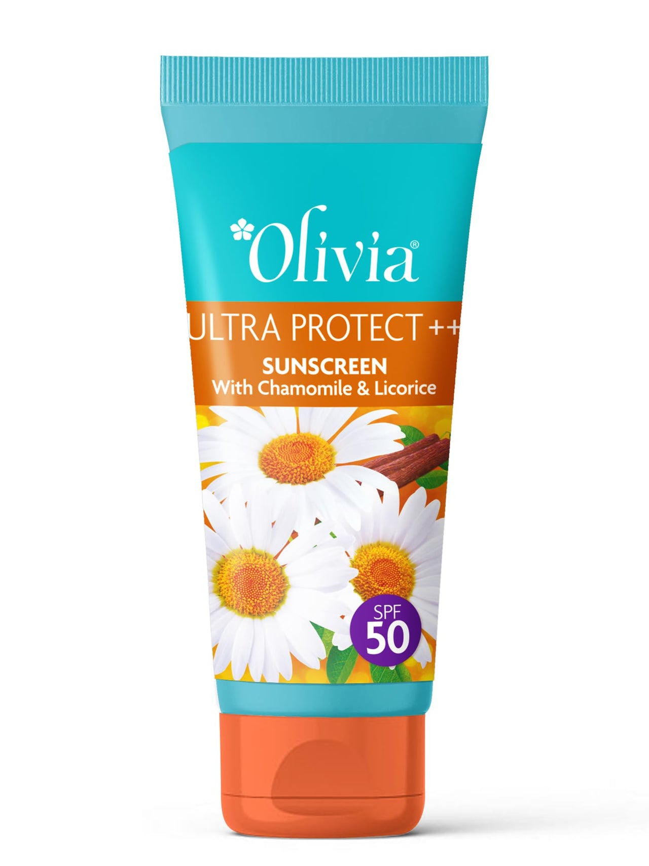 Olivia Sunscreen SPF 50 with UVA, UVB Protection | Sunscreen SPF50 for Oily Skin | No White Cast | Ultra Protect++ Lightweight Sun Screen for Summer | Unisex Body Lotion for Glowing Skin | 50g