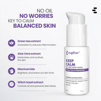 Euphor Teens | Oil-free Gel Moisturizer- KEEP CALM | Controls Acne | Light Weight Hydration for Oily and Acne-prone Skin | Witch Hazel Extract, Niacinamide, Green Tea | PEG-free, Paraben-free, Sulphate-free | 50g | For Women and Men