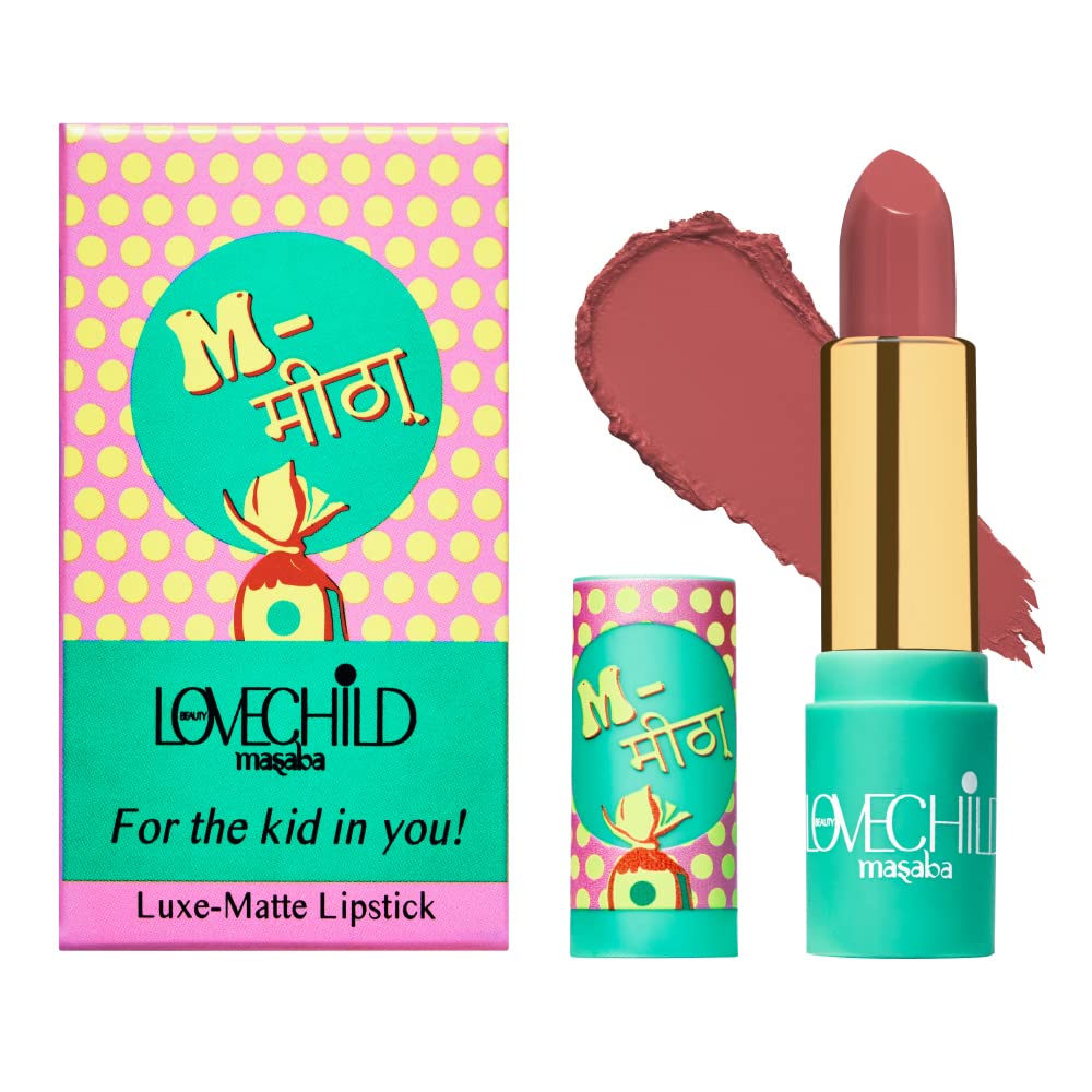 LoveChild Masaba - Meetha - Luxe Matte Lipstick, Hydrating & Nourishing, Long lasting, Bullet Matte Mauve Lipstick, 4ML