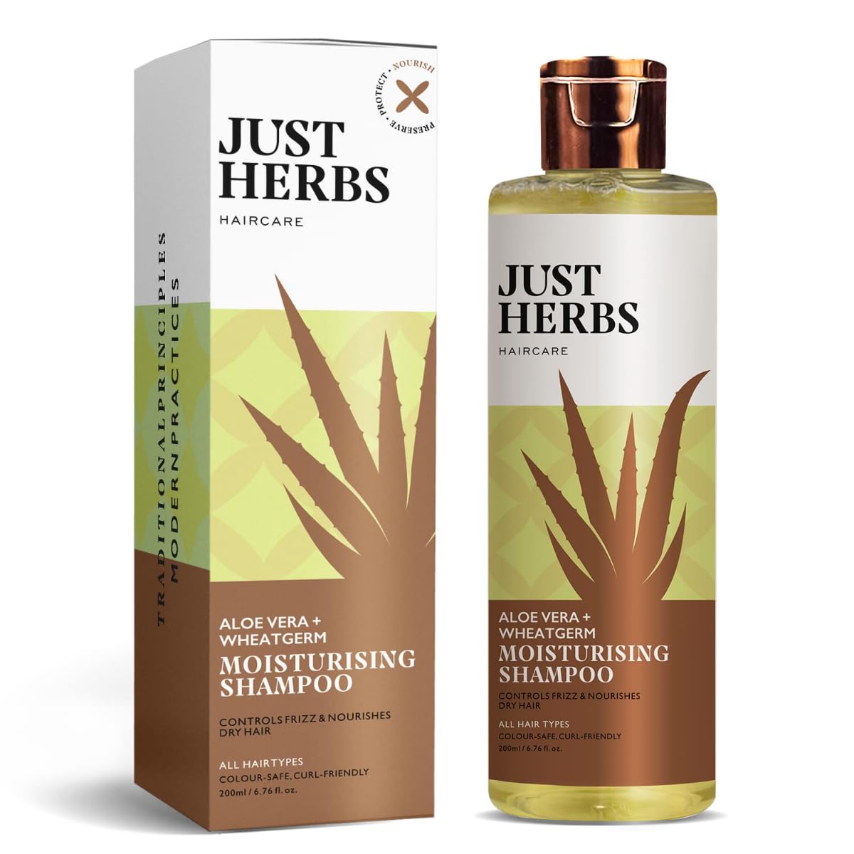 Just Herbs Ayurvedic Silky Strength Anti Dandruff & Hairfall Shampoo For Men & Women - Suitable For Dry Hair Scalp, Sulphate & Paraben Free 200 Ml