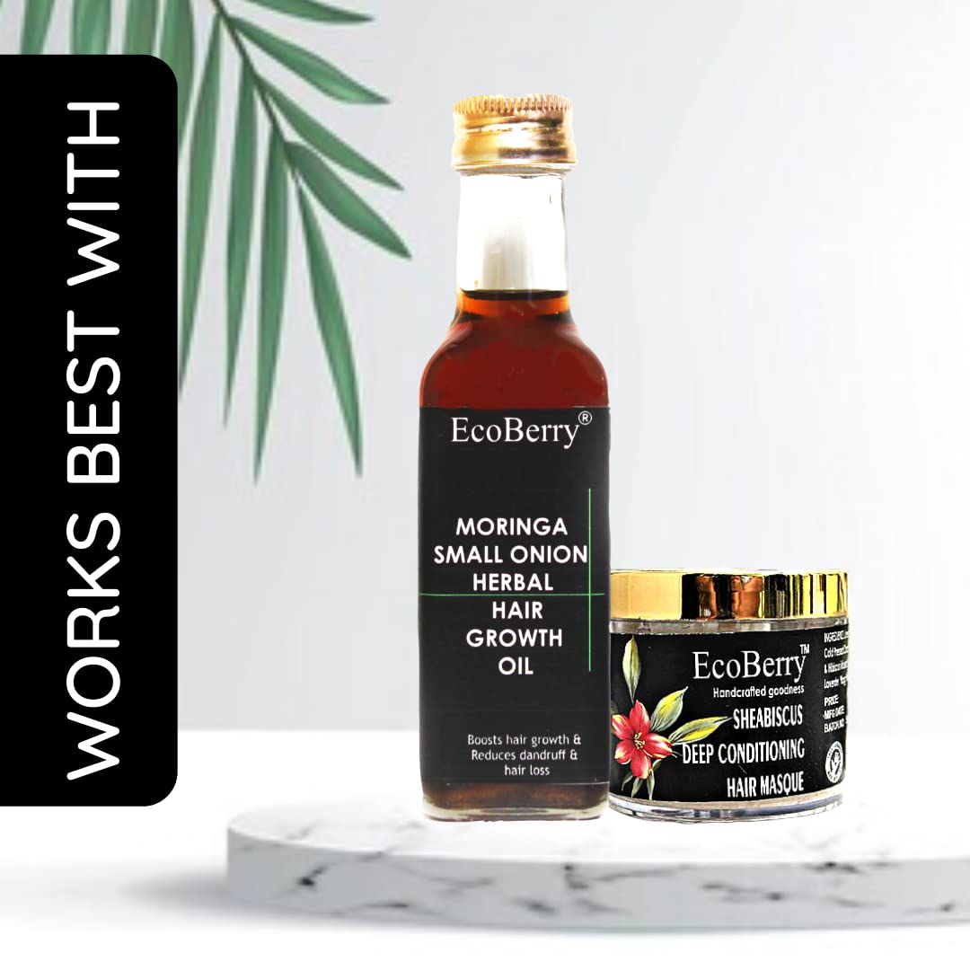 EcoBerry Onion Ginger Organic Herbal Shampoo With Red Onion & Ginger Extracts, Sulphate Free, Paraben Free, Chemical Free, Cruelty Free, Preservative Free, Vegan