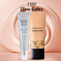 FACESCANADA 2-Step Glow Getter Makeup Kit - Rose Gold Strobe Cream (30Ml) & Peaches N Cream Tinted Moisturizer - Light (35G) | Pack Of 2