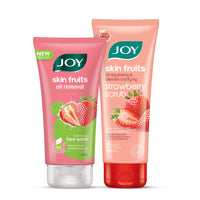 Joy Oil Control Face Care Combo With Strawberry Face Wash 150ml & Scrub 200ml For Oily Skn (Combo Pack) (2 Items in the set)