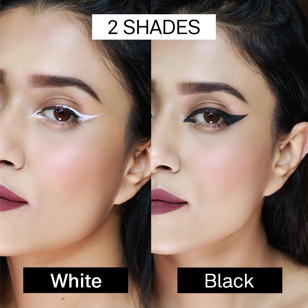FLiCKA Breathtaking Eyes Twist Kajal Waterproof, Smudge Proof, Longlasting, Dermatologically approved, Intense Colour, White, 0.25g