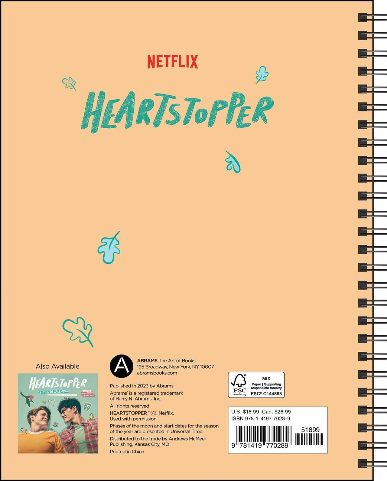 Heartstopper 16-Month 2023–2024 Weekly/Monthly Planner Calendar with Bonus Stickers