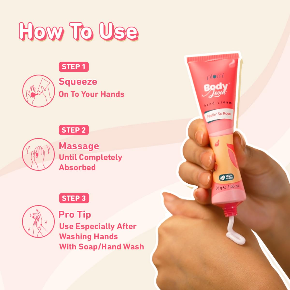 Plum BodyLovin' Feelin' So Rose Hand Cream | Ultra Moisturizing With Shea Butter | Non-Greasy & Lightweight | Fresh Rose Fragrance With A Musky Twist | Travel Friendly